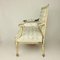 Louis XVI Painted Settee Upholstered with Hand-Painted Fabric 9