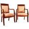 Empire Mahogany Armchairs in the Style of Pierre Bellange, Set of 2 1