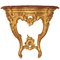 Mesa consola italiana estilo Louis XV de madera dorada, Imagen 1