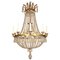 Early-19th Century French Empire Crystal-Cut and Gilt-Bronze Basket Chandelier, Image 1