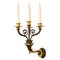 Empire Charles X Gilt and Patinated Bronze 4-Light Wall Sconces, Set of 2 1