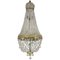 French Empire Style Cut-Crystal Tent and Bag Chandelier, Image 1