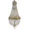 Lámpara de araña francesa estilo Imperio de cristal tallado y bolsa, Imagen 1