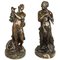 Französische Bronze-Skulpturen aus Faun und Bacchantin, 18. Jh., 2er Set 1