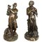 Sculptures en Faure et Bacchanti en Bronze, France, 18ème Siècle, Set de 2 1