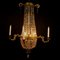 Lámpara de araña Ormolu sueca de cristal tallado, siglo XIX, Imagen 3