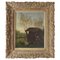 Escuela de pintura de Barbizon, siglo XIX, rural con cabra y niña campesina, Imagen 1