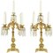 19th Century Neo-Rococo Style Gilt Bronze & Crystal Glass Candelabras, Set of 2 1