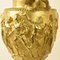Französische neoklassizistische Charles X Bacchanal Urnen aus vergoldeter Bronze & schwarzem Marmor, 2er Set 3