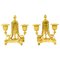 Kleine Französische Louis XVI Kerzenständer aus vergoldeter Bronze mit 2 Leuchten, 19. Jh., 2er Set 1