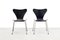 Schwarze 3107 Butterfly Stühle von Arne Jacobsen für Fritz Hansen, 1960er, 2er Set 1