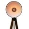 Lámpara de pie trípode industrial vintage de madera y esmalte gris, Imagen 3