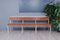 White Enameled Iron & Chestnut Bench, 1960s, Image 1