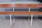 White Enameled Iron & Chestnut Bench, 1960s 8