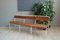 White Enameled Iron & Chestnut Bench, 1960s 2