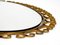 Large Oval Sunburst Wall Mirror in Brass Anodized Metal, 1960s 14