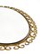 Large Oval Sunburst Wall Mirror in Brass Anodized Metal, 1960s 5