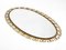 Large Oval Sunburst Wall Mirror in Brass Anodized Metal, 1960s 1