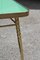 Golden Brass and Green Glass Top Coffee Table, 1950s 3