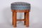 Art Deco Walnut & Fabric Stool, Czechoslovakia, 1930s 5