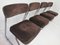 Steelcase Chrome & Brown Cantilever Dining Chairs, 1970s, Set of 4 2