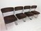 Steelcase Chrome & Brown Cantilever Dining Chairs, 1970s, Set of 4 3