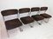 Steelcase Chrome & Brown Cantilever Dining Chairs, 1970s, Set of 4, Image 3