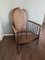 Vintage Art Deco Wood and Rattan Easy Chair, 1920s 4