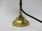 Antike emaillierte Jugendstil Banklampe aus Messing mit dunkelgrünem Schirm 22
