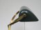 Antique Art Nouveau Enameled Brass Bankers Lamp with Dark Green Shade 11