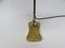 Antike emaillierte Jugendstil Banklampe aus Messing mit dunkelgrünem Schirm 16