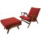 Mid-Century Armchair & Footstool from Tatra Pravenec, Czechoslovakia, 1970s, Set of 2 1