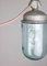Vintage Industrial Blue Glass and Grey Metal Pendant Lamps, 1950s, Set of 2 15