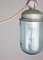 Vintage Industrial Blue Glass and Grey Metal Pendant Lamps, 1950s, Set of 2, Image 15