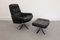Mid-Century Leather and Tubular Chrome Lounge Chair and Ottoman Set, Set of 2 1