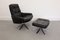 Mid-Century Leather and Tubular Chrome Lounge Chair and Ottoman Set, Set of 2, Image 1