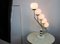 Lampe de Bureau Five Light VIntage en Verre Opalin Blanc et Doré, 1960s 6