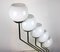 Lampe de Bureau Five Light VIntage en Verre Opalin Blanc et Doré, 1960s 13