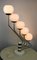 Lampe de Bureau Five Light VIntage en Verre Opalin Blanc et Doré, 1960s 10