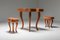 Rustic Wabi Sabi Dining Table and Stools Set, 1940s, Set of 3 3