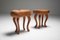 Rustic Wabi Sabi Dining Table and Stools Set, 1940s, Set of 3 19