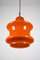 Mid-Century Orange Glass Pendant Lamp, 1970s 4