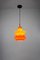 Lampe à Suspension Mid-Century en Verre Orange, 1970s 5