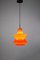 Lampe à Suspension Mid-Century en Verre Orange, 1970s 9