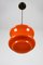 Lampe à Suspension Mid-Century en Verre Orange, 1970s 13