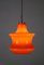 Lampe à Suspension Mid-Century en Verre Orange, 1970s 6