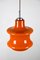 Lampe à Suspension Mid-Century en Verre Orange, 1970s 3