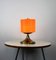 Mid-Century Orange Glass Table Lamp, 1960s 7