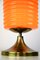 Lámpara de mesa Mid-Century de vidrio naranja, años 60, Imagen 4