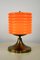 Lámpara de mesa Mid-Century de vidrio naranja, años 60, Imagen 8